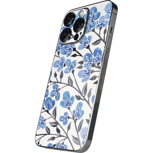 Cat Coq Blue Cherry Blossoms iPhone 14 Pro Skin